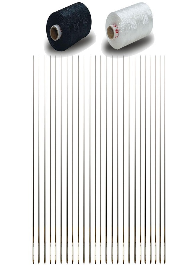 Domick 25 PCS Double Extra Large Beading Needles for Beads Threading, 0.100MM Seed Bead Needles, Jewelry Making Tools and Supplies, Nylon Thread 2 Ply Beading Jewellery Making 1000M (Pack of 27 PCS) - Image 1